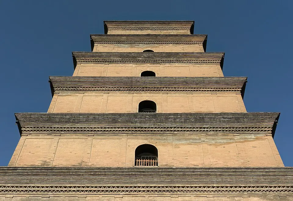 大雁塔(今西安)·实景照片(Wikimedia Commons)